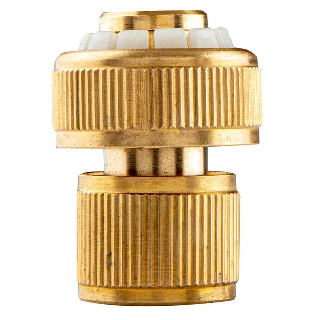 Муфта сквозная с автостопом 3/4", латунь NEO (15-733), фото  | SNABZHENIE.com.ua