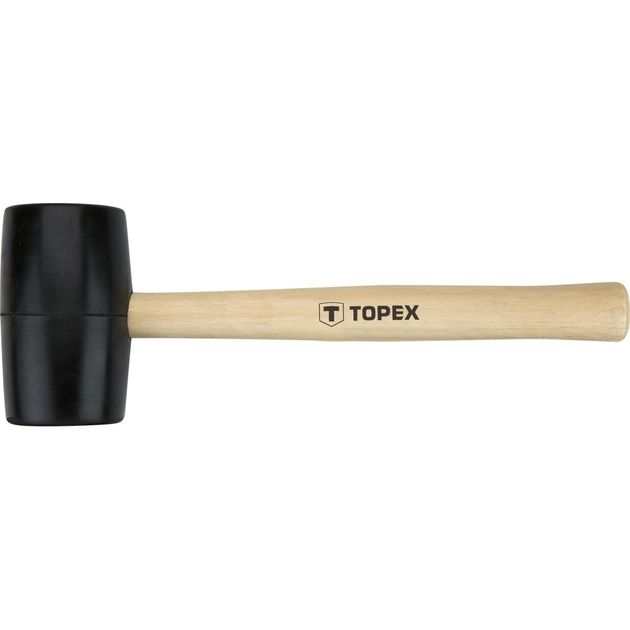 Киянка гумова, 50 мм, 340 г, рукоятка дерев'яна TOPEX, фото  | SNABZHENIE.com.ua