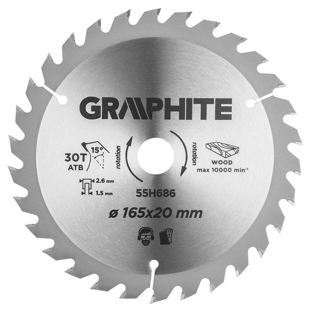 Диск пильний Graphite, 165*20 мм, 30 зубів GRAPHITE, фото  | SNABZHENIE.com.ua