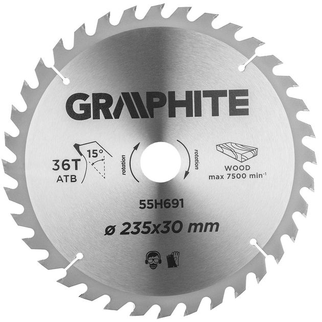 Диск пильний Graphite, 235*30 мм, 36 зуб GRAPHITE, фото  | SNABZHENIE.com.ua