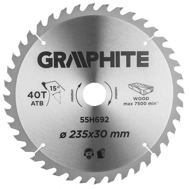 Диск отрезной 235x30 мм, 40 зубьев, модель 55H692, фото  | SNABZHENIE.com.ua