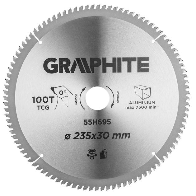 Дисковая пила HM 235x30 мм, 100 зубьев, для алюминия GRAPHITE, фото  | SNABZHENIE.com.ua