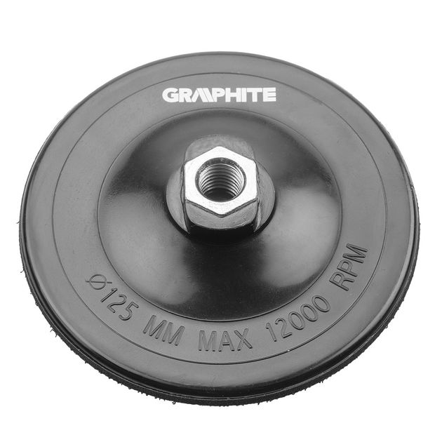Эластичный диск на липучке 125 мм M14 GRAPHITE (55H825), фото  | SNABZHENIE.com.ua