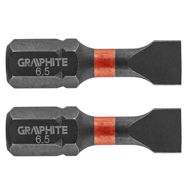 Ударные биты SL6.5 x 25 мм, 2 шт. GRAPHITE (56H511), фото  | SNABZHENIE.com.ua