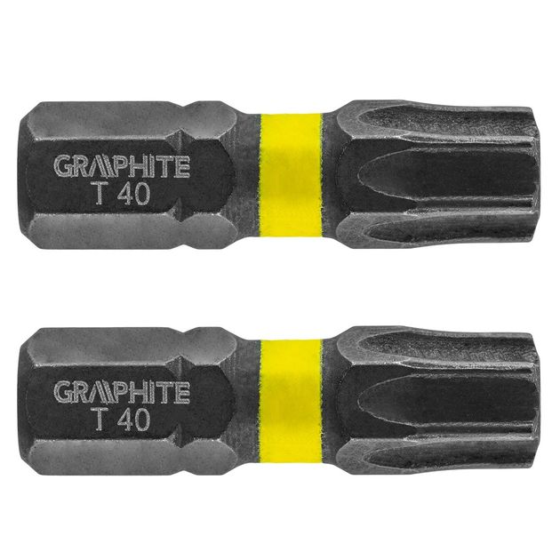 Ударные биты TX40 x 25 мм, 2 шт. GRAPHITE (56H517), фото  | SNABZHENIE.com.ua