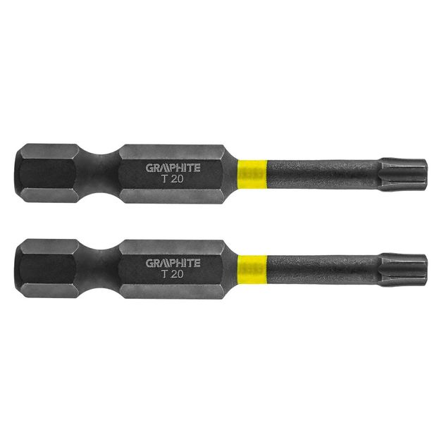 Ударные биты TX20 x 50 мм, 2 шт. GRAPHITE (56H525), фото  | SNABZHENIE.com.ua