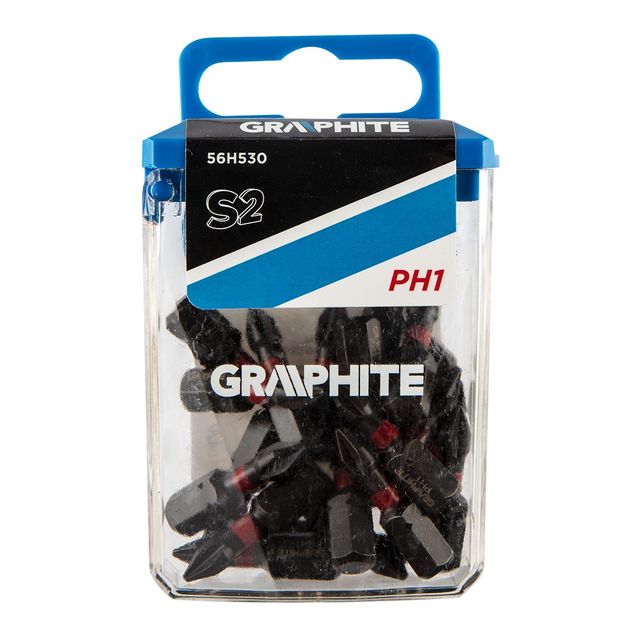 Ударные биты PH1 x 25 мм, 20 шт. GRAPHITE (56H530), фото  | SNABZHENIE.com.ua