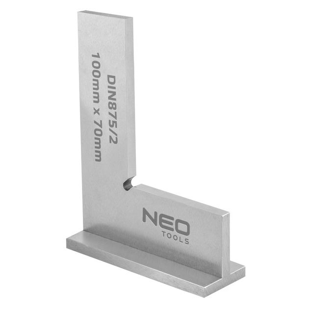 Угольник прецизионный с основанием, DIN875/2, 100x70 мм NEO, фото  | SNABZHENIE.com.ua