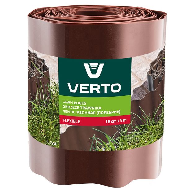 Садовая бордюрная лента 15 см x 9 м, коричневая VERTO (15G514), фото  | SNABZHENIE.com.ua