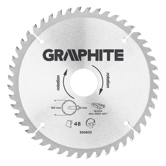 Диск отрезной GRAPHITE 160x30 мм, 48 зубьев (55H603), фото  | SNABZHENIE.com.ua