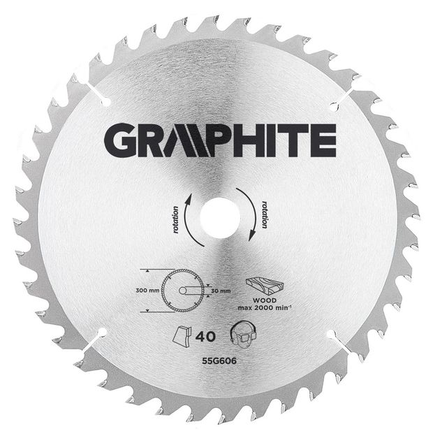Диск отрезной 300x30 мм, 40 зубьев GRAPHITE (55H606), фото  | SNABZHENIE.com.ua