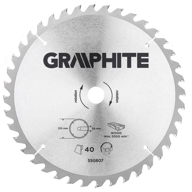 Отрезной диск GRAPHITE 315x30 мм, 40 зубьев (55H607), фото  | SNABZHENIE.com.ua