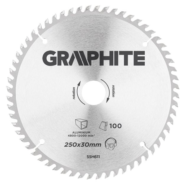 Диск отрезной 250x30 мм, 100 зубьев, ALU GRAPHITE (55H611), фото  | SNABZHENIE.com.ua