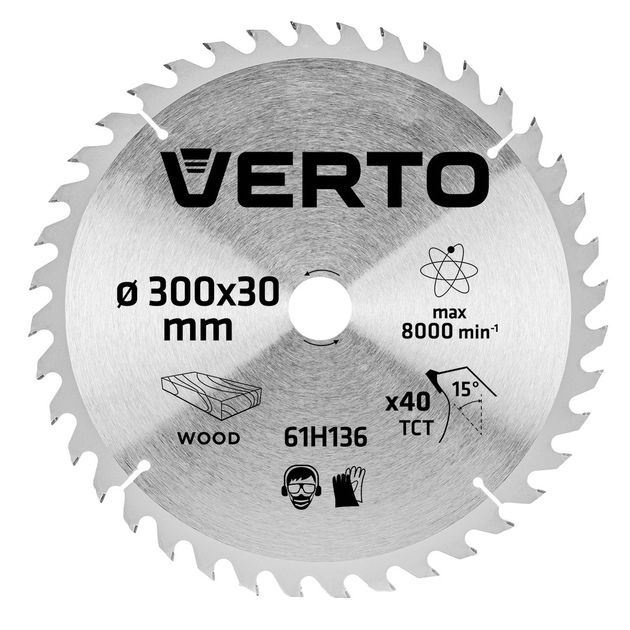 Отрезной диск VERTO 300x30 мм, 40 зубьев (61H136), фото  | SNABZHENIE.com.ua