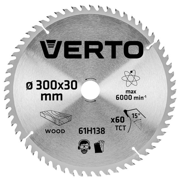 Диск отрезной VERTO 300x30 мм, 60 зубьев (61H138), фото  | SNABZHENIE.com.ua
