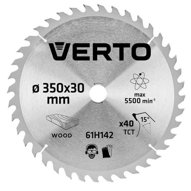 Диск отрезной VERTO 350x30 мм, 40 зубьев (61H142), фото  | SNABZHENIE.com.ua