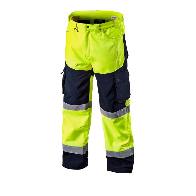 Світлоповертаючі штани softshell; жовті; розмір S NEO, фото  | SNABZHENIE.com.ua