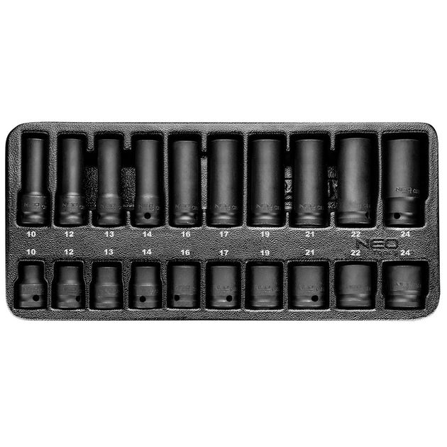 Ударные головки 1/2", 10-24 мм, набор 20 шт. NEO (84-241), фото  | SNABZHENIE.com.ua