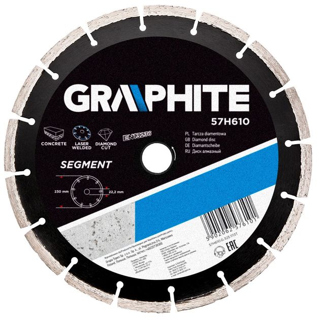 Диск алмазный сегментный 230х22,2 мм GRAPHITE (57H610), фото  | SNABZHENIE.com.ua