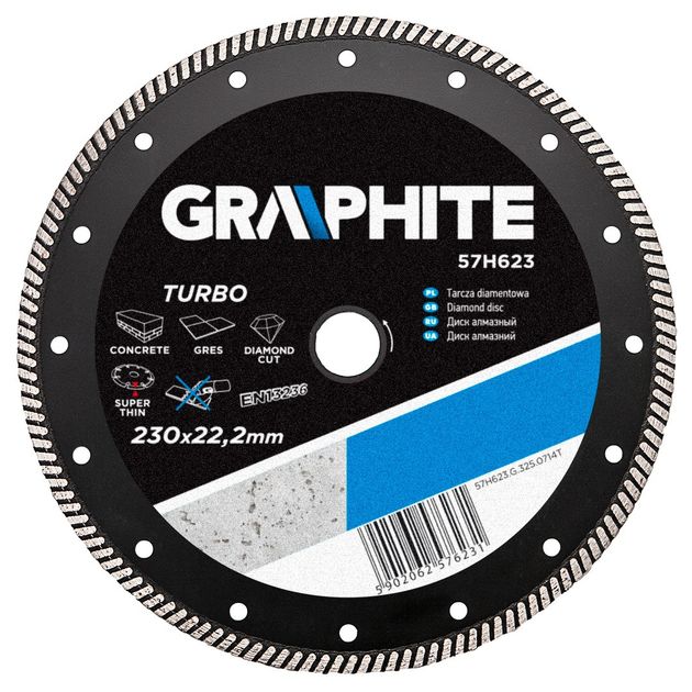 Алмазный диск GRAPHITE 230х22,2 мм, турбо, ультратонкий, фото  | SNABZHENIE.com.ua