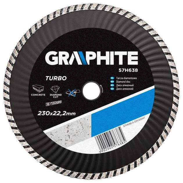 Алмазный диск Turbo Wave GRAPHITE 230x22,2 мм (57H638), фото  | SNABZHENIE.com.ua