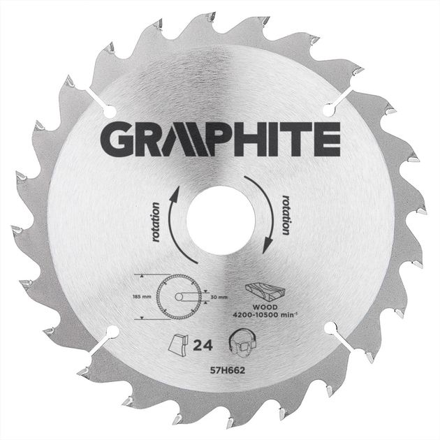 Отрезной диск GRAPHITE 185x30 мм, карбид кремния, 24 зуба, фото  | SNABZHENIE.com.ua