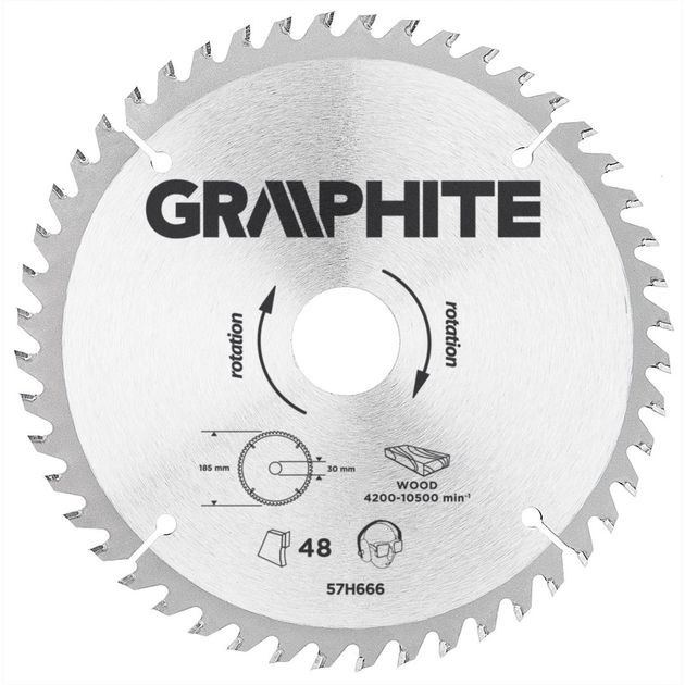 Диск отрезной GRAPHITE 185x30 мм, карбид кремния, 48 зубьев, фото  | SNABZHENIE.com.ua