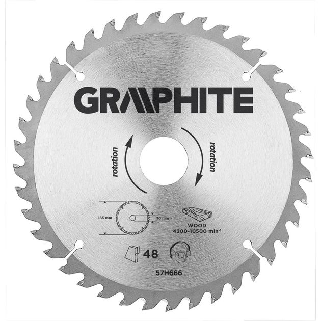 Диск отрезной карбидный 190x30 мм 40 зубьев GRAPHITE (57H670), фото  | SNABZHENIE.com.ua