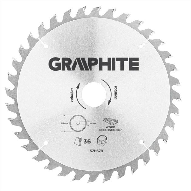 Диск пильный GRAPHITE 216x30 мм, карбид кремния, 36 зубьев, фото  | SNABZHENIE.com.ua