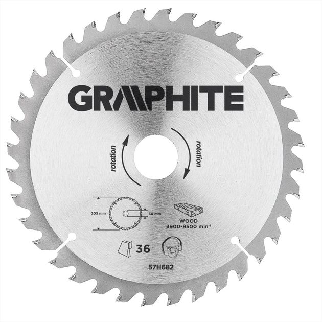 Диск отрезной GRAPHITE 205x20 мм, карбид кремния, 36 зубьев, фото  | SNABZHENIE.com.ua
