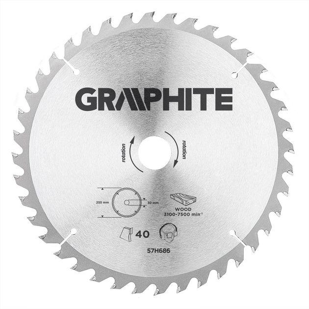 Диск отрезной GRAPHITE 255x30 мм, карбид кремния, 40 зубьев, фото  | SNABZHENIE.com.ua