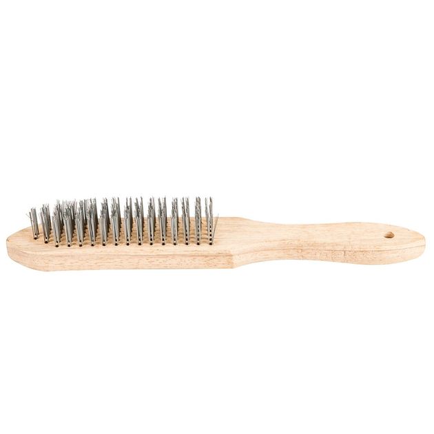 Щетка проволочная Top Tools, 6 рядов, деревянная, р 14A606, фото  | SNABZHENIE.com.ua