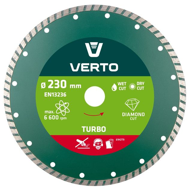 Алмазный диск turbo VERTO 230x22,2 мм (61H2T9), фото  | SNABZHENIE.com.ua