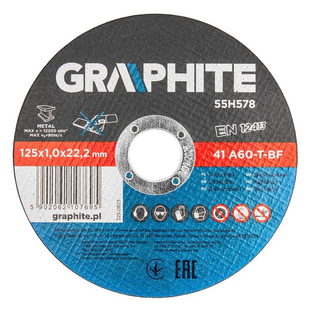 Отрезные круги по металлу 125x1,0x22,2 мм, 10 шт. 41 A60-T-BF 55H578, фото  | SNABZHENIE.com.ua