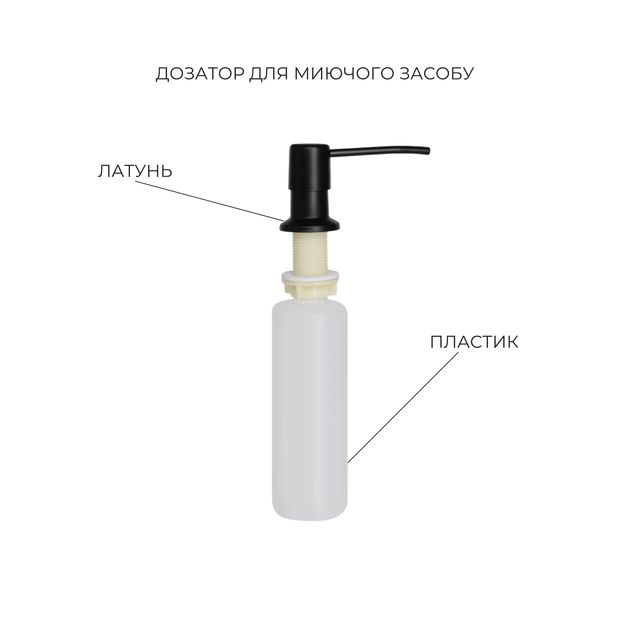 Комплект Lidz H6050B: Мойка BlackPVD с дозатором + Корзина K01B, фото , изображение 4 | SNABZHENIE.com.ua Комплект Lidz H6050B: Мойка BlackPVD с дозатором + Корзина K01B, фото , изображение 4 | SNABZHENIE.com.ua