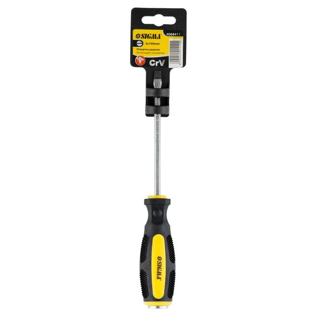 Отвертка ударна шлицева SL5*100мм CrV SIGMA, фото , зображення 4 | SNABZHENIE.com.ua Отвертка ударна шлицева SL5*100мм CrV SIGMA, фото , зображення 4 | SNABZHENIE.com.ua