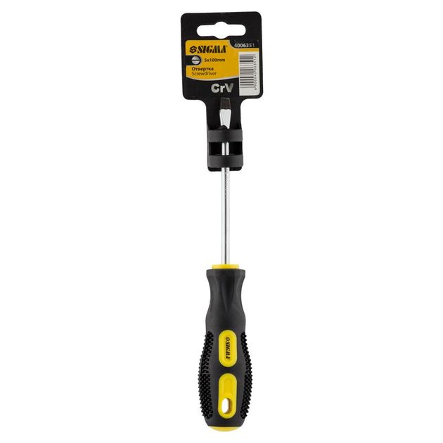Отвертка шлицева SL5.0*100мм CrV SIGMA, фото , зображення 4 | SNABZHENIE.com.ua