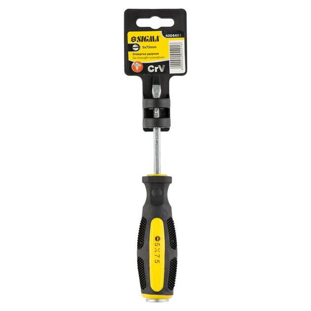 Отвертка ударна шліцева SL5*75мм CrV SIGMA (4004401), фото , зображення 4 | SNABZHENIE.com.ua Отвертка ударна шліцева SL5*75мм CrV SIGMA (4004401), фото , зображення 4 | SNABZHENIE.com.ua