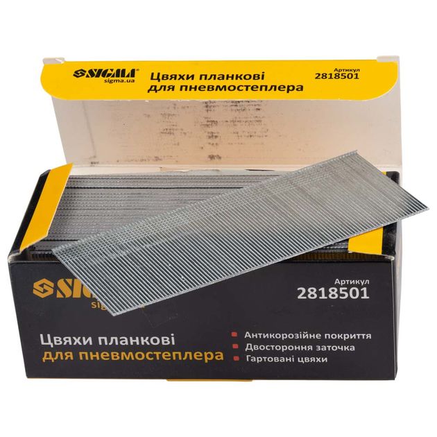 Гвозди планочные 50×1.25×1мм для пневмостеплера 5000шт SIGMA, фото  | SNABZHENIE.com.ua
