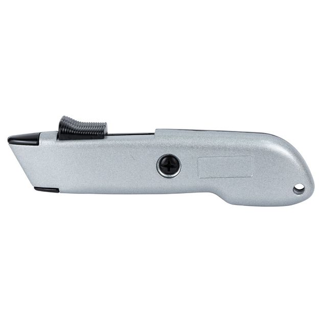 Ніж будівельний (металевий корпус) з трапецієподібним лезом та автоповерненням леза SIGMA (8212061), фото , зображення 2 | SNABZHENIE.com.ua Ніж будівельний (металевий корпус) з трапецієподібним лезом та автоповерненням леза SIGMA (8212061), фото , зображення 2 | SNABZHENIE.com.ua