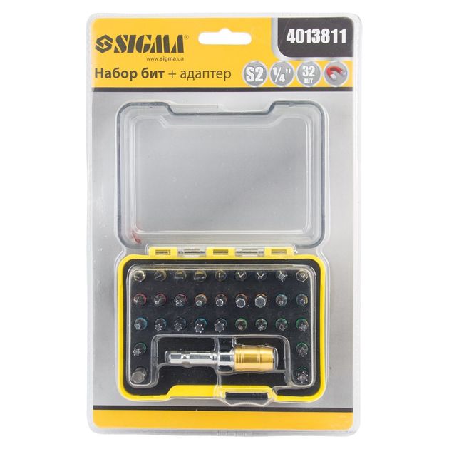 Набор бит 32шт S2 Chrome с адаптером в кейсе SIGMA, фото , изображение 6 | SNABZHENIE.com.ua Набор бит 32шт S2 Chrome с адаптером в кейсе SIGMA, фото , изображение 6 | SNABZHENIE.com.ua