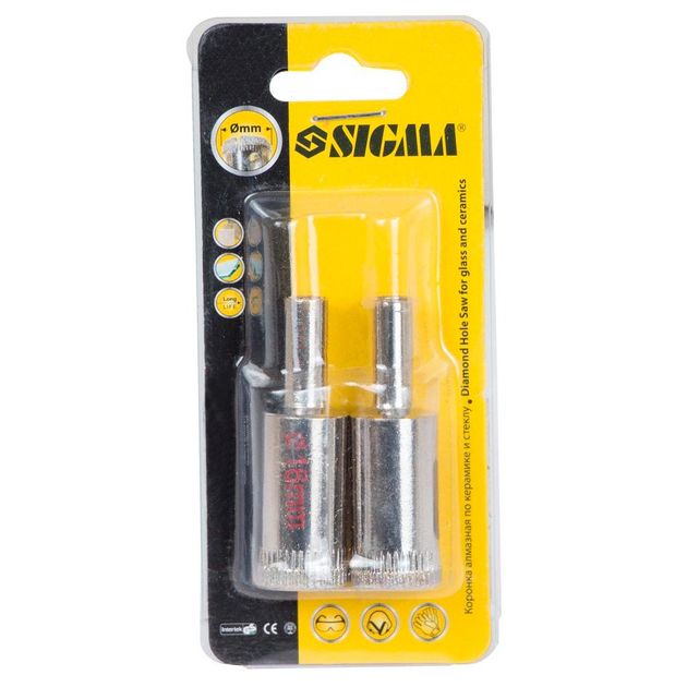 Алмазные коронки по керамике и стеклу 16мм SIGMA (1541161), фото , изображение 2 | SNABZHENIE.com.ua