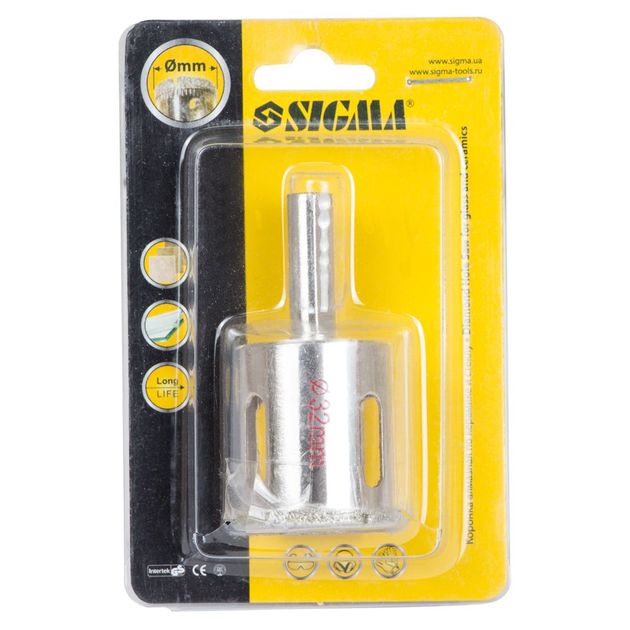 Коронки алмазные 32мм по керамике и стеклу SIGMA (1541321), фото , изображение 2 | SNABZHENIE.com.ua