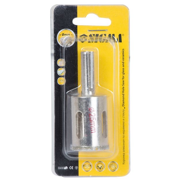 Алмазные коронки по керамике и стеклу 25мм SIGMA (1541251), фото , изображение 2 | SNABZHENIE.com.ua