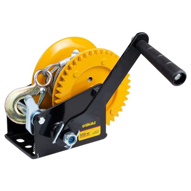 Лебедка ручная барабанная с тросом 10м×5мм, 550кг SIGMA, фото , изображение 2 | SNABZHENIE.com.ua