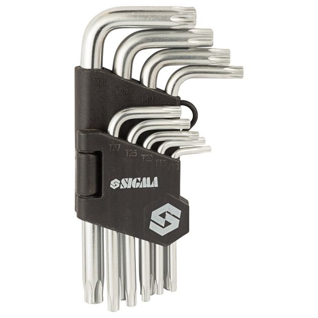 Ключи TORX 9шт T10-T50 мм CrV (короткие с отверстием) SIGMA (4022211), фото , зображення 2 | SNABZHENIE.com.ua Ключи TORX 9шт T10-T50 мм CrV (короткие с отверстием) SIGMA (4022211), фото , зображення 2 | SNABZHENIE.com.ua