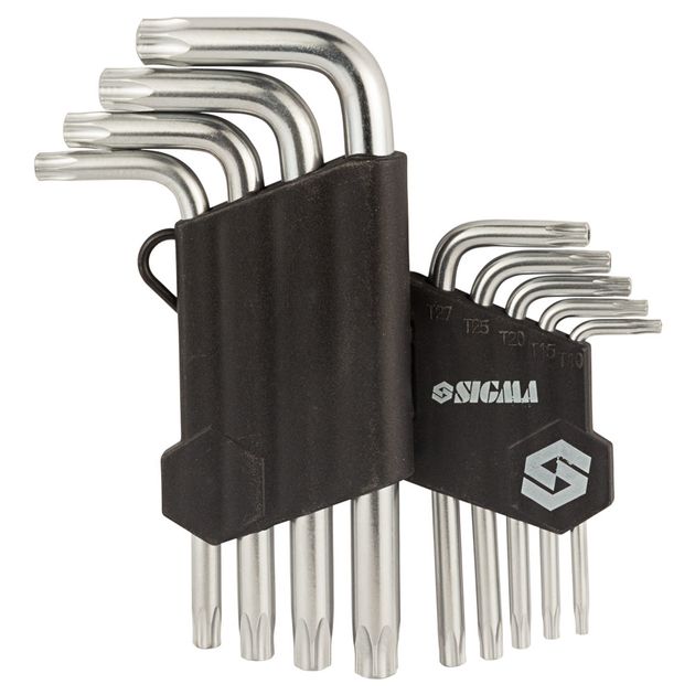 Ключи TORX 9шт T10-T50 мм CrV (короткие с отверстием) SIGMA (4022211), фото , зображення 4 | SNABZHENIE.com.ua Ключи TORX 9шт T10-T50 мм CrV (короткие с отверстием) SIGMA (4022211), фото , зображення 4 | SNABZHENIE.com.ua