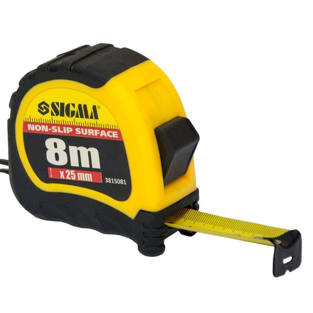 Рулетка SIGMA 8м*25мм с фиксатором ShiftLock (3815081), фото  | SNABZHENIE.com.ua