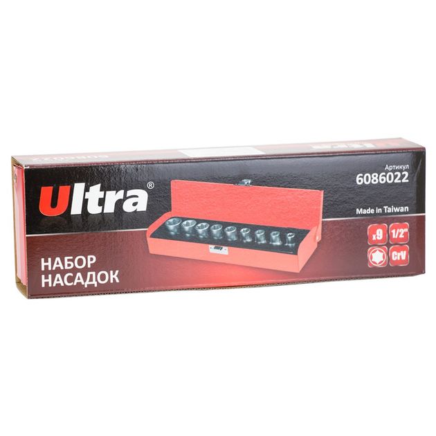 Набор насадок Star 1/2" 9шт CrV ULTRA (6086022), фото , изображение 5 | SNABZHENIE.com.ua Набор насадок Star 1/2" 9шт CrV ULTRA (6086022), фото , изображение 5 | SNABZHENIE.com.ua