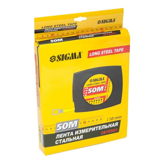 Рулетка сталева стрічка 50м*10мм (чорна) SIGMA (3816501), фото , зображення 4 | SNABZHENIE.com.ua Рулетка сталева стрічка 50м*10мм (чорна) SIGMA (3816501), фото , зображення 4 | SNABZHENIE.com.ua